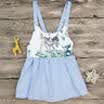 Kids Baby Girl Animal Print Stripe Sling Blue Dress Party Skirts Outfits Summer