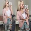 Las mujeres adelgazan el traje OL ocasional Chaqueta de la chaqueta Abrigos Tops Outwear Manga larga Tallas grandes