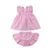 AU Kids Baby Girl Chaleco a rayas Top Faldas Pantalones cortos 2pcs Trajes conjunto Ropa Sunsuit