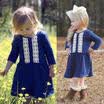 AU Kids Baby Girls Fiesta de manga larga Vestido corto Ropa de verano Falda Sundress