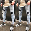 Duopindun Vintage Mens Straight Hole Slim Fit Jeans Black Distressed Ripped Skinny Pants duopindun kopen in de aanbieding Duopindun Vintage Mens Straight Hole Slim Fit Jeans Black Distressed Ripped Skinny Pants duopindun kopen in de aanbieding