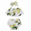 US STOCK Infant Baby Girl Lemon Tube Tops Calzoncillos Shorts Diadema 3pcs Conjunto de traje