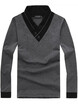 Kinikiss Long Sleeve Cotton V Neckline Mans T Shirt kinikiss kopen in de aanbieding