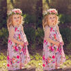 Duopindun Lovely Girls Flower Print Princess Dress Sleeveless Kids Casual Sundress duopindun kopen in de aanbieding