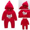 Algodón Infantil Bebé Niño Niña Con Capucha Mono Romper Otoño Invierno Ropa Trajes