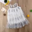 Summer Princess Dress 1-7T Baby Girl Feather Tulle Chiffon Princess Tutu Dress
