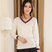 Joy Collection Mazoe British Academy Wind V Neck Flower Fashion Sweater Z1126 White joy collection kopen in de aanbieding Joy Collection Mazoe British Academy Wind V Neck Flower Fashion Sweater Z1126 White joy collection kopen in de aanbieding