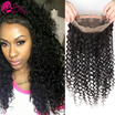 Sassy Girl Mongolian Kinky Curly 360 Lace Frontal Pre Plucked Virgin Hair Human Band Closures With Adjustable Straps sassy girl kopen in de aanbieding