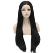 Iwona Synthetic Hair Lace Front Long Straight Black Wig iwona kopen in de aanbieding