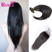 Royce Cheap Malaysian Virgin Hair Straight 4 Bundles With Closure Human Weave Extensions 44 Lace royce kopen in de aanbieding