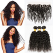 Cy May Hair Ear To Lace Frontal Closure With Bundles Malaysian Kinky Curly 3 Human Full cy may hair kopen in de aanbieding