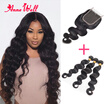 Anne Well Peruvian Body Wave 3Bundles With Closure Virgin Hair 7A Human anne well kopen in de aanbieding