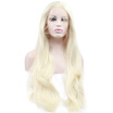 Anogol Long Loose Wave Peruca Laco Sintetico Glueless Heat Resistant Fiber Natural Hair Wigs Light Blonde Synthetic Lace Front Wig anogol kopen in de aanbieding