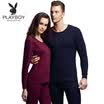 Playboy Qiuyi Qiuku funda de algodón de los hombres fino conjunto de ropa interior cálido suéter de algodón inferior azul marino de los hombres
