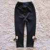 Cute Kids Girls Bowknot Polar Fleece Warm Pants Pantalones de mezclilla Leggings Invierno