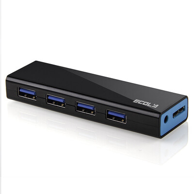 

Пассажиры Левин (Ecola) 4-портовый USB-концентратор USB3.0HUB высокой скорости зарядное расширения сплиттер телефон планшетный USB USB-HUB301BK