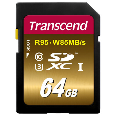 

Высокоскоростная карта памяти Transcend с 64 ГБ UHS-I U3X SD (чтение со скоростью 85 Мбит / с 85 Мбит / с) (частицы MLC)