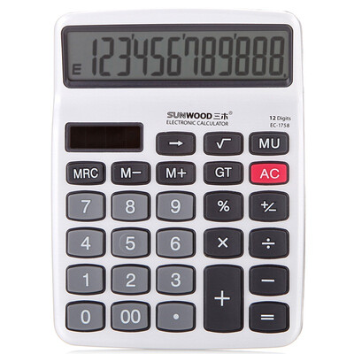 

Miki (SUNWOOD) EC-1758 металлическая панель калькулятор (двойная мощность) подарочная батарея