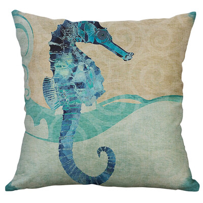 

〖Follure〗Simple Mediterranean Flax Retro Conch Shell Sea Creatures Pillow Cover