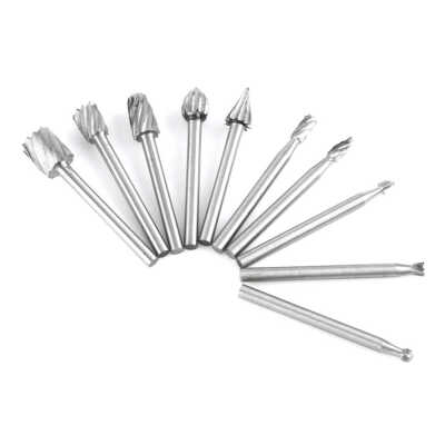 

10pcs 18 Shrank High Speed Steel Drill Bits Set Rotary Burrs File for Wood Plastic Material Carving Tools