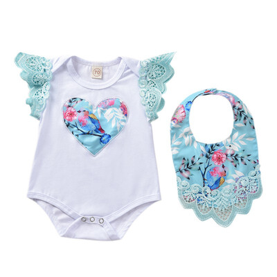 

New Baby Girl Clothes Cotton Baby Girl Clothing Sets Cartoon RomperBib Infant Clothes 2pcs Suit