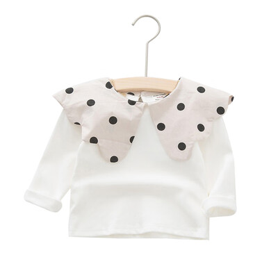 

New 5 Colors Autumn Baby Girl Long Sleeve T-Shirts Kids Polka Dot Printed Tops Tees Casual Blouse