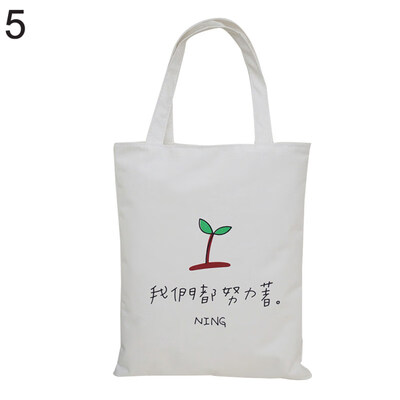 

Fashion Women Canvas Letter Pattern Handbag Single Shoulder Bucket Bag Gift