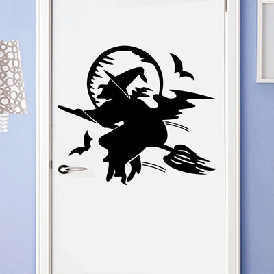 

Halloween 3d Witch Bat Wall Sticker Removable Pvc Wall Tattoo Decals From Living Room