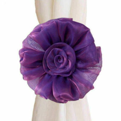 

2pcs Rose Flower Tie Holder Room Window Decor Magnetic Curtain Tieback Clip-on