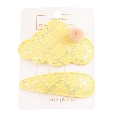 

2pcsset Cloud Shape Cute Sweet Baby Girls Hair Clip Children Fashion Concise Casual All-match Decoration