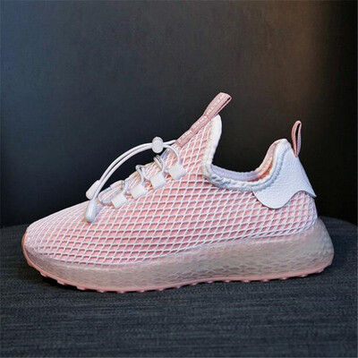 

Women Casual Shoes Fashion Breathable Walking Mesh Lace Up Flat Shoes Sneakers Women 2019 Tenis Feminino Yellow Vulcanized Shoes