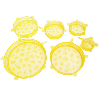 

6Pcs Silicone Stretch Lids Universal Fruit Mug Food Wrap Bowl Pot Cover Lid Fresh-keeping Cover Pan Cooking Kitchen Accessories