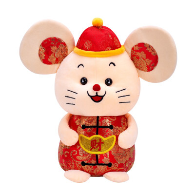 

1PC 202530CM Cute New Year Mouse Plush Toy Stuffed Chinese Zodiac Rat Doll God Of Wealth Mouse Kids New Year Gifts Home Decor