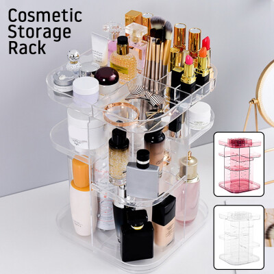 

3 layers 1PC 360 Degrees Rotating Cosmetic Storage Rack Lipstick Jewelry Case Holder Display Stand Cosmetic Box MakeUp Organizer