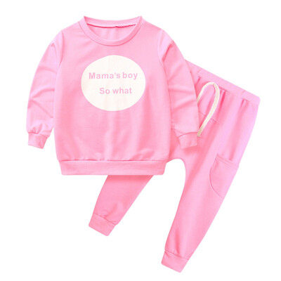 

2019 Spring Autumn Fashion Baby Girl Boy Toddler Letter Print Tops Long Pants Outfits Set Newborn Kids Set 2pcs