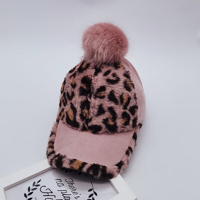 

New Autumn Winter Baby Hat 2-7T Boys Girls Leopard Print Baseball Cap Children Tennis Casual Hip Hop Sun Corduroy Caps With Ball