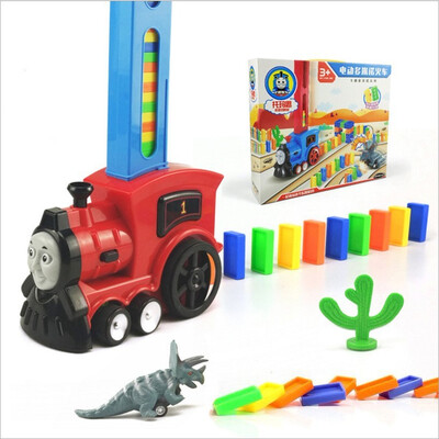 

Childrens Puzzle Toys Automatic Licensing Dominoes Intelligent Building Block Electric Locomotive Thomas
