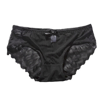 

2019 Sexy Lace Panties Ladies Ultra-thin Hollow Briefs Low Waist Solid Color Transparent Breathable Briefs Underpants