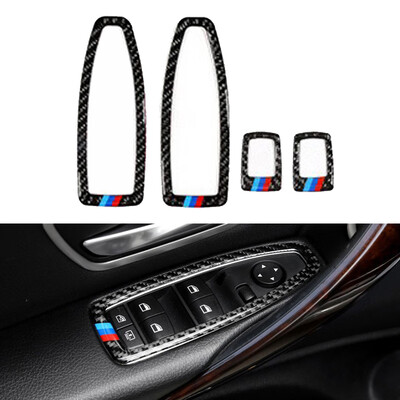 

Carbon Fiber Power Window Panel Trim Button Frame Cover Part For BMW 34 Series