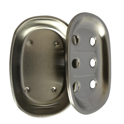 

Stainless Steel Bar Soap Dish Holder Bathroom Countertop Shower Soap Storage Draining Tray