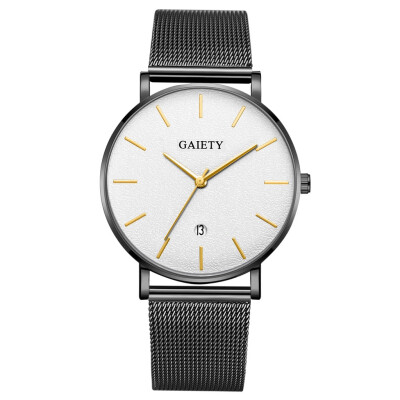 

Gobestart Business Fashion Simple Simple Casual Calendar Net With Strap Mens Watch
