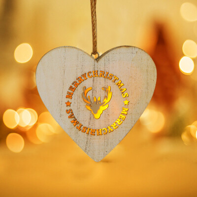 

Tailored Christmas Glowing Creative Xmas Tree Hangings Wooden House Pendant Decor