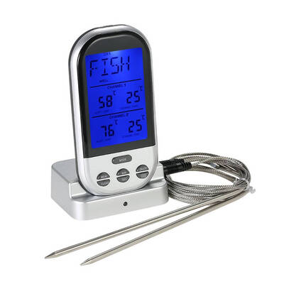 

Wireless Food Thermometer Double Probes Digital Temperature Timer Alarm Oven BBQ Grill Meat Thermometer