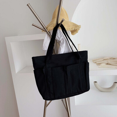 

Tailored Fashion Women Canvas Simple Casual Totes Shoulder Bag Crossbody Bag Shopping Bag