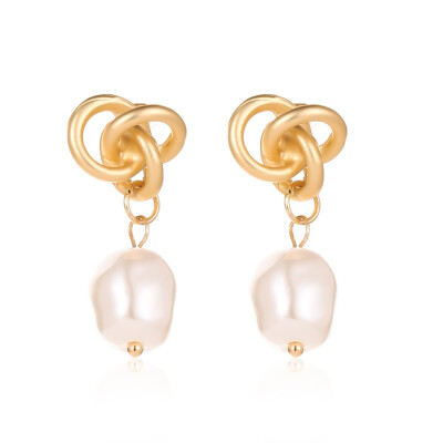 

Vintage Irregular Geometric Pearl Earrings For Women Jewelry Accessories