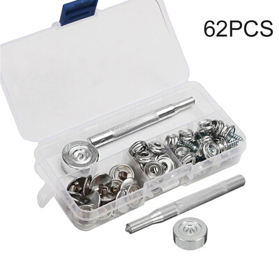 

62pcs Stainless Steel Canvas To Screw Press Stud Snap Boat Cover Fastener