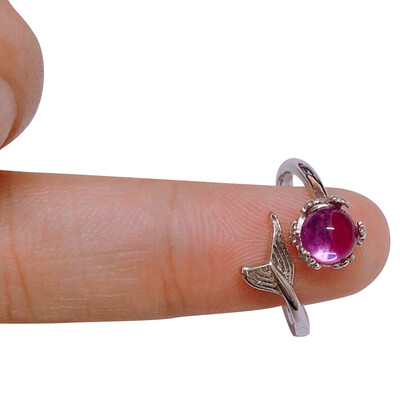 

Mermaid Bubble Ring Hand Jewelry Multicolor Temperament Wild Simple Personality Fishtail Ring Creative Women Accessories
