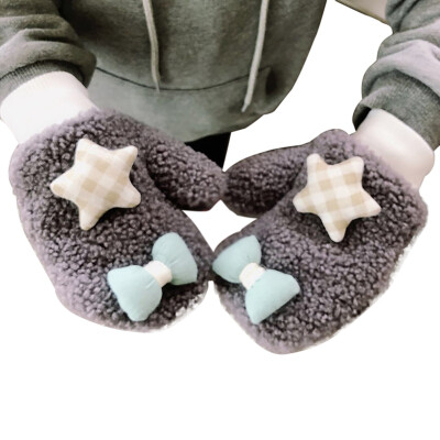 

Toddler Baby Gloves Thicken Girls Boys Full Finger Winter Warmer Knitted Mittens Bowknot Cute Gloves