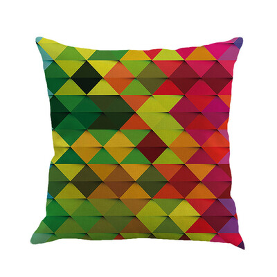 

〖Follure〗Geometry Painting Linen Cushion Cover Throw Pillow Case Sofa Home Decor A