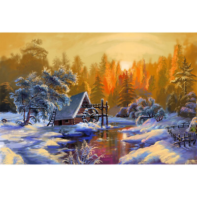 

DIY Digital Painting Landscape Painting By Numbers Kits With Environmental Acrylic Paint&High Elastic Brush Wall Decor